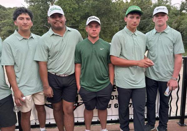 The Springlake-Earth Wolverines’ varsity golf team competed at the 1A State Golf Tournament in Leander at the Crystal Falls Golf Course last Monday and Tuesday where they placed fourth overall as a team, finishing one stroke shy of third place. (Shown L-R): Froylan Agundiz, Xavyer Mosqueda, Braden Bradley, Tyler Tanaro and Slade Beerwinkle. (Submitted Photo)