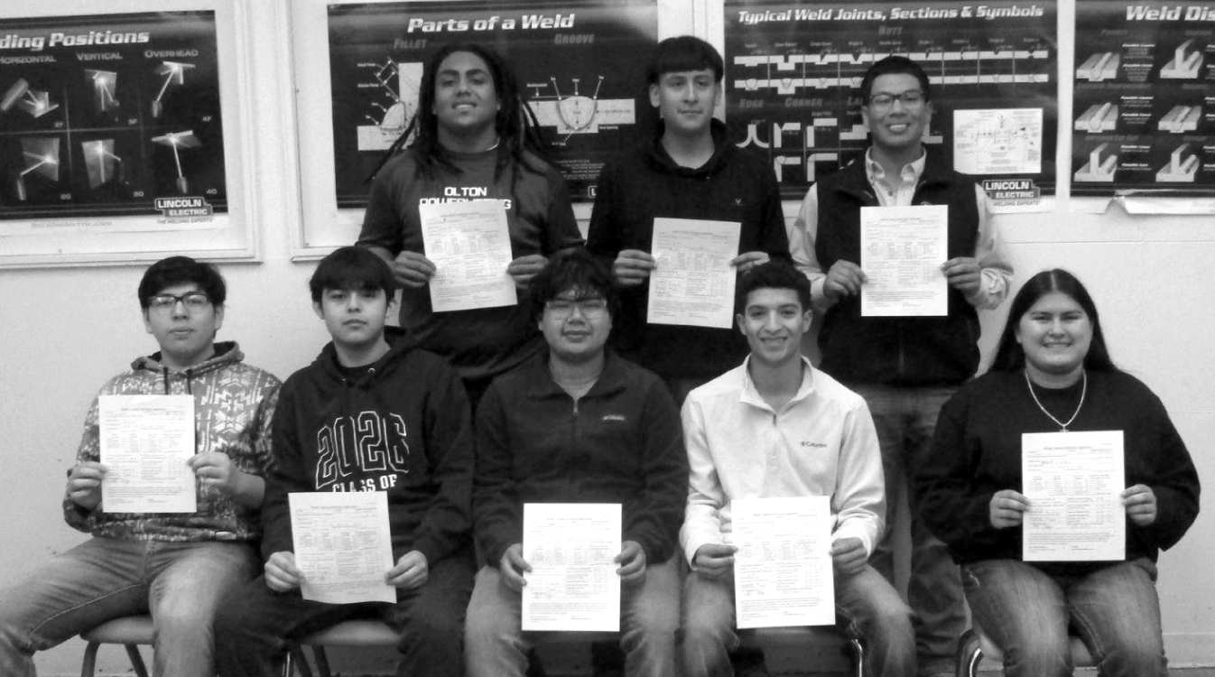 Olton H.S. Students received Welding Certifications