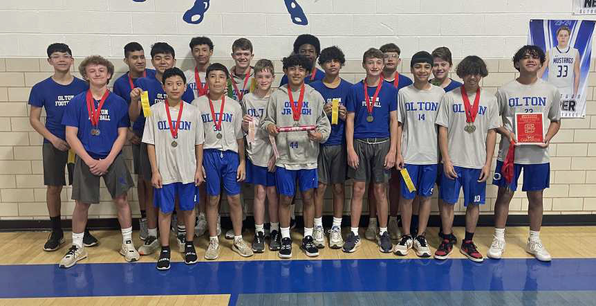 The Olton Colts Junior High Track teams competed at the Sundown Roughneck Relays Junior High Invitational on Thursday. The seventh grade team placed first overall, while the eighth grade team placed third overall. (Submitted Photo)