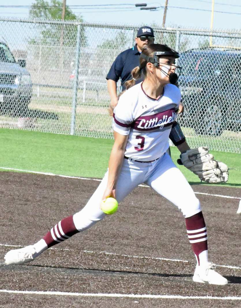 Cali Saldana pitched a complete game for the Lady Cats on Monday, as they defeated Idalou, 19-4. Saldana threw 3.2 innings, giving up six hits, one walk and four runs, while earning one strikeout. (Staff Photo by Derek Lopez)