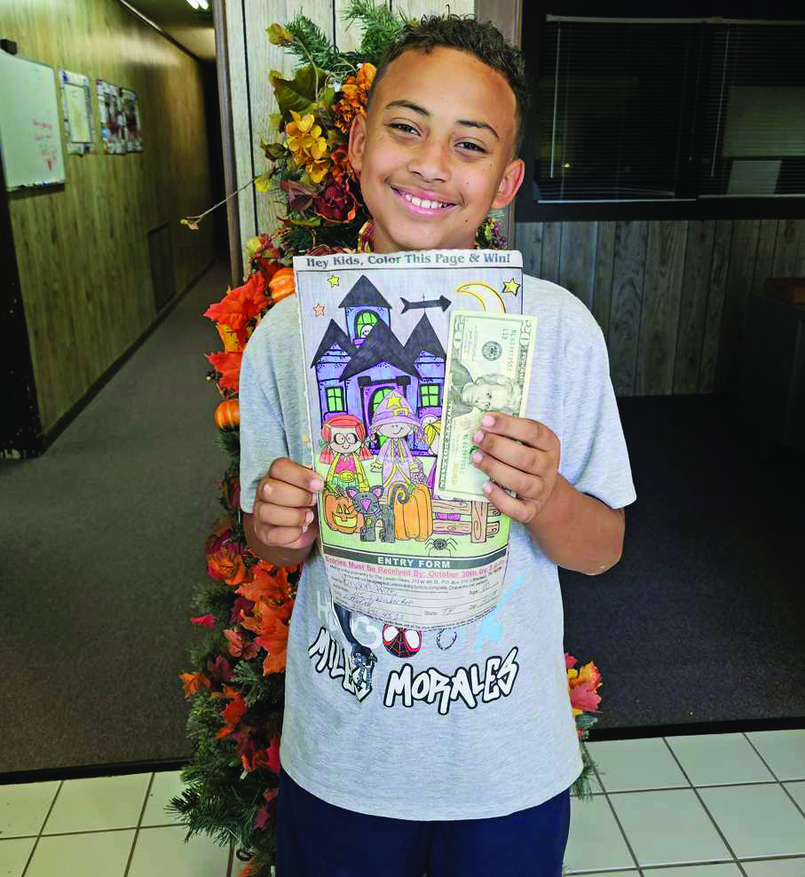 Bryson Price won first place in the Lamb County Leader-News Halloween Coloring Contest 8-10 year old division. (Staff Photo by Derek Lopez)