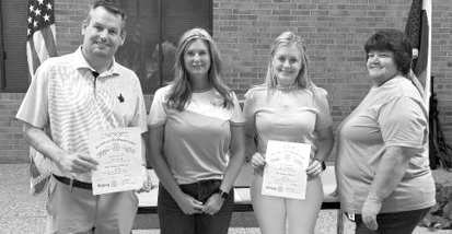 New Rotary Club members, Valarie Newton and Matt Allison, were inducted into the organization by President Bree Clark at the April 16th regular meeting. (Submitted Photo)