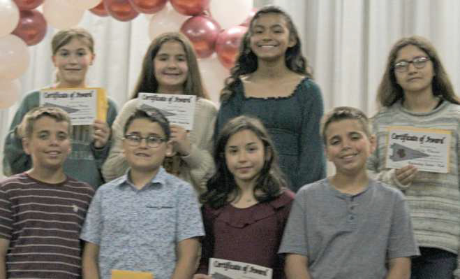 2023-2024 MOST OUTSTANDING SIXTH GRADE STUDENTS (Back): Carlee Perry, Kendall Vargas, Aubrie Torres and Lily Chavez. (Front): Kaden Winters, Ian Mata, Emmaris Ojeda and Jaden Winters. (Submitted Photo)