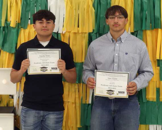 THSCAAcademic All-State Baseball: Timothy Tovar, Honorable Mention and Tyler Tanaro, 1st Team.