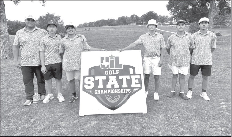 The Springlake-Earth Wolverines’ varsity golf team finished 11th as a team, led by Froylan Agundiz, who placed third individually, at the 1A State Golf Tournament in Leander on April 27th and 28th. (Shown L-R): Head Coach Juan Salas, Easton Bradley, Bryan Longoria, Agundiz, Ethan Mosqueda and Jacob Alvarez. (Submitted Photo)