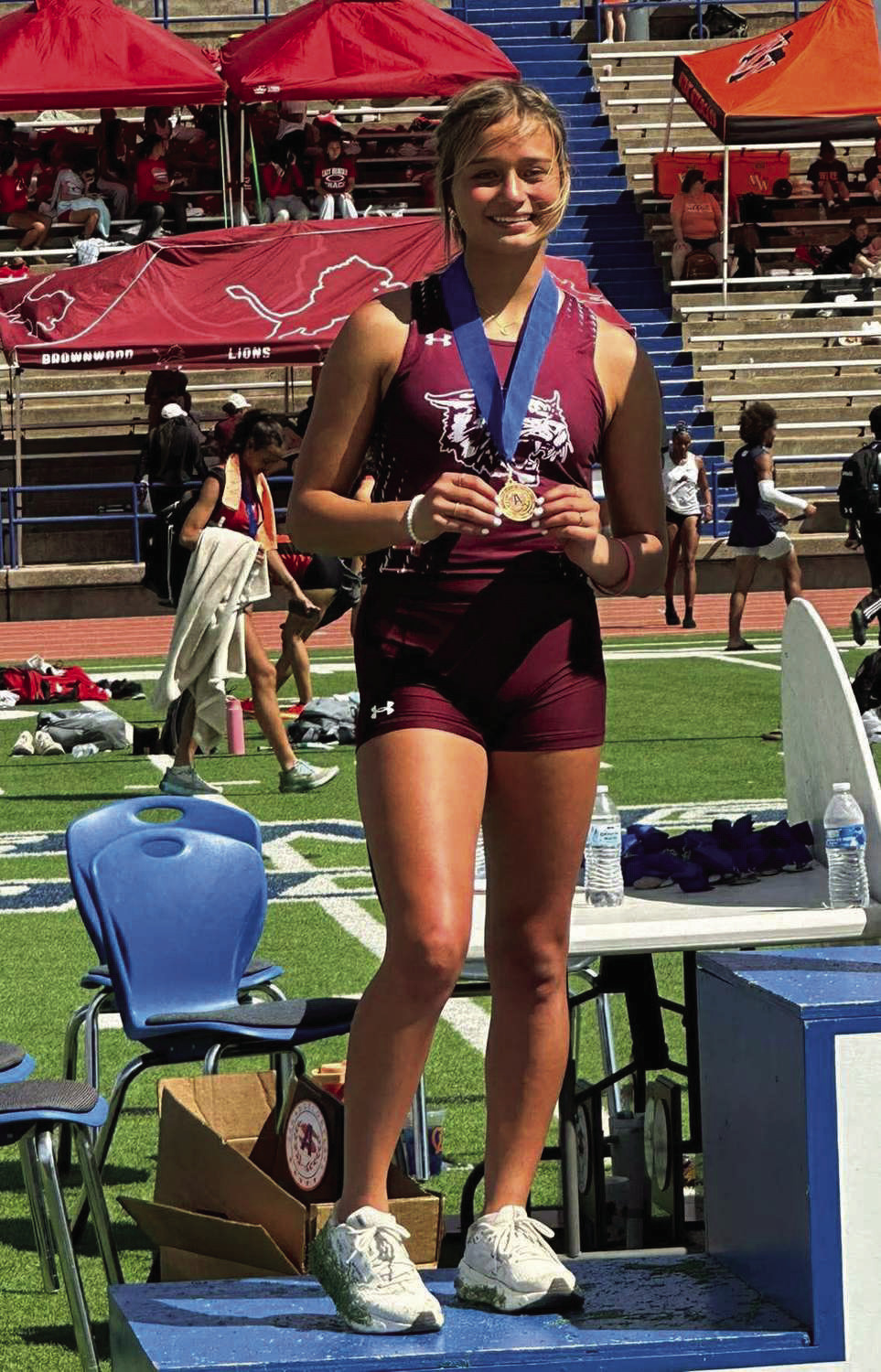 Littlefield’s Cobi Saldana placed third in the varsity girl’s long jump competiton last weekend at San Angelo. (Submitted Photo)