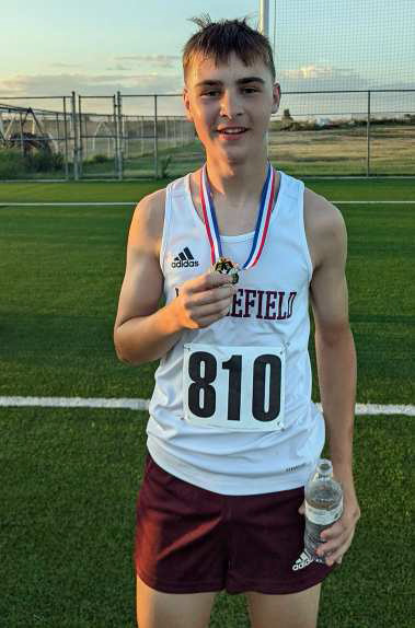 Littlefield JV boy’s cross country runner Aydan Simpson finished third overall in the JV boy’s race on Thursday at West Texas A&amp;M. (Submitted Photo)