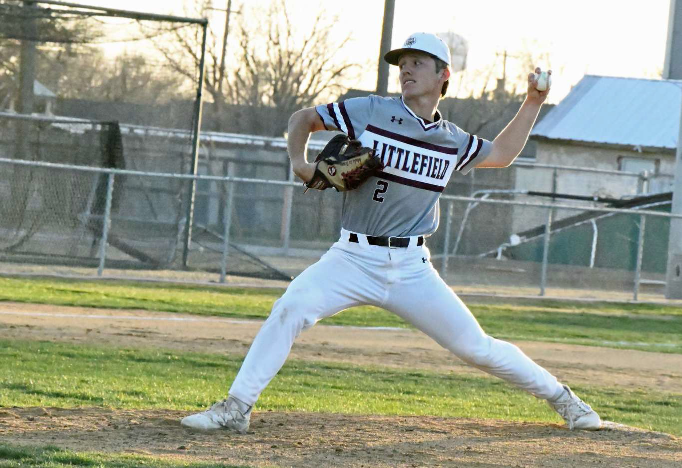 Littlefield’s Major McNeese, pitched six innings for the Wildcats on Tuesday in their district-opener against Idalou, giving up five hits, four walks and four runs, two earned, while striking out eight. (Staff Photo by Derek Lopez)