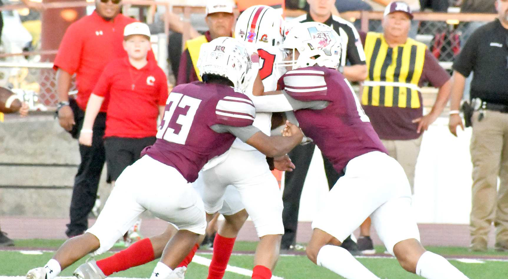 DIEGO RAMIREZ (33) AND JEREMIAH TREVINO (8) - Littlefield Wildcats