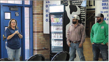 On Wednesday, October 7, Dairy MAX celebrated the school’s Fueled by Farmers grant: a custom-branded, glass-front milk cooler and a $2,500 chocolate milk donation. Local Amherst dairy farmers joined school leadership and Dairy MAX representatives at the event. (Submitted Photo)