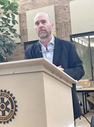 THE DISTRICT JUDGE of the Texas 154th District, Scott Say delivered the program for the Littlefield Rotary Club on Thursday, March 2 . Judge Say is highly interested in the history of Texas. He also is dedicated to a new initiative making jury summons a priority. (Submitted Photo)