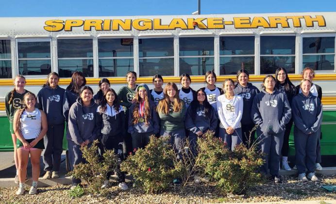 The Springlake-Earth varsity and JV girl’s track teams competed at the District 4-1A Track Meet on Tuesday, where the varsity Lady Wolverines claimed the District Championship. (Submitted Photo)