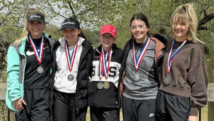 The Sudan Nettes’ varsity golf team placed second overall on Monday as a team to qualify for the 2A Regional Golf Tournament. They were led by Addisyn Harrell, who placed first overall. (Shown L-R): Brinley Magby, Emry Humphreys, Addisyn Harrell, Scout Smith and Sophia Bellar. (Submitted Photo)
