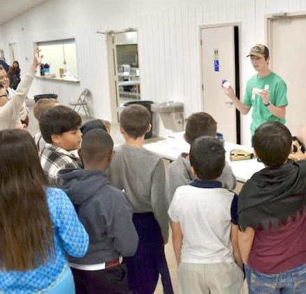 Denton Moore- vet medicine. He demonstrated the basics of vet med with tools to promote animal and owner safety. He also gave tips and tricks for common minor care that can be performed at home. (Submitted Photo)