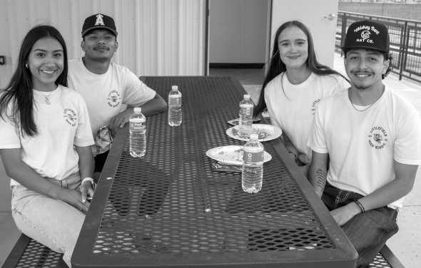 Sophie Garcia, Zane Champion, Kealee Bussey and Avex Aguilar celebrate the Senior Sunset on May 21, 2026. (Photo by Madison Vidales)