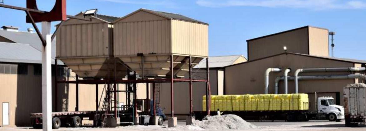 COTTON PROCESSING is in full swing at the Spade Coop Gin, as bales continue to make their way to the gins. (Photo by Ann Reagan)