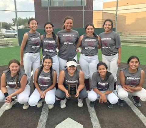 TOURNAMENT CHAMPS – The Littlefield Lady Cats’ high school softball team won their end of league tournament on Friday by taking down the Slaton Tigerettes, 5-4. Slaton forfeited the second game to give Littlefield the championship. The Lady Cats finished tournament play with a mark of 3-1. (Shown): Gabby, Jazmin Patton, Alexis Rios, Bri Castillo, Abigail Ybarbo, Briann McKinnerney, Vivika Ballejo, Kaeleigh Logan, Alex Hernandez, Natalia Sanchez, Cadence Sanchez and Julie Rodriguez. (Submitted Photo)
