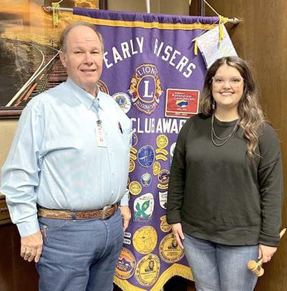 LAMB COUNTY JUDGE, MIKE DELOACH visited the Early Risers Lions Club Tuesday morning, Oct. 25. Judge DeLoach provided an update on several county projects in the works, including the upcoming elections, and answered questions related to the Ag center renovation project. Thank you Judge DeLoach. Early Risers Lions President, DeLynn Butler is shown with the Judge. (Submitted Photo)