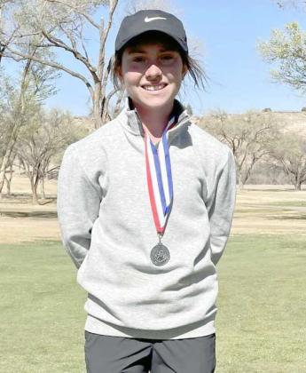 DISTRICT RUNNER-UP - Springlake-Earth’s Taytum Goodman finished as the District Runner-up on the Girl’s Side at Canyon Golf Club, shooting a 100 to send her to the Regional Meet. (Submitted Photo)