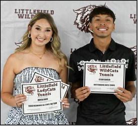 Marysa Saenz, THSCA Academic All-State 2nd Team and Outstanding Girl’s Tennis Player and Cesar Garcia, Outstanding Boy’s Tennis Player