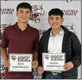 Sammy Saenz, Outstanding JV Maroon Player and Cayson Villarreal, Outstanding White Team Player