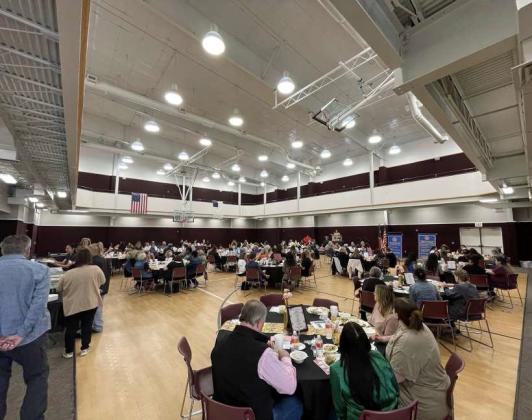 Shown is the crowd enjoying a nice meal at the Administrative Assistant Luncheon held at the MAC in Littlefield, Texas on Wednesday, April 24, 2024. The event was hosted by the Littlefield Rotary Club. (Photo by Ann Reagan)