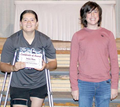 LJHS ‘A’ HONOR ROLL – Eighth graders Brianna Aleman and Boston Haltom. (Not pictured) Seventh grader, Craig Jennings. (Submitted Photo)