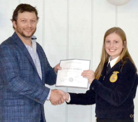 Sr Livestock Showman- Kamryn Meiwes with Tyler Classen
