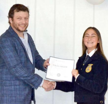 Sr Livestock Showman- Teagan Miller with Tyler Classen