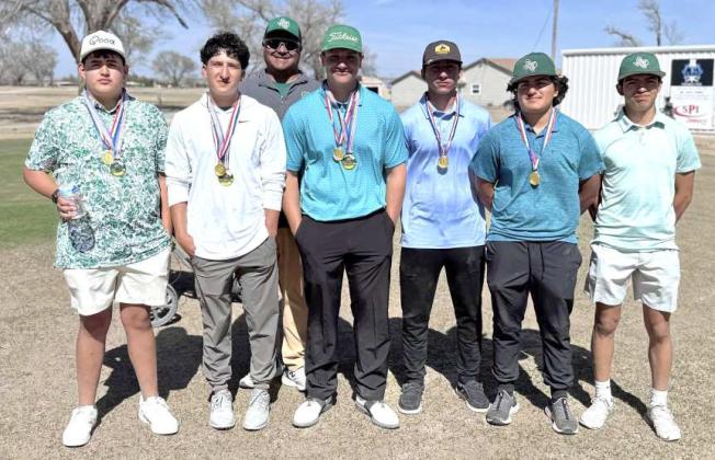 The Springlake-Earth varsity boys golf team competed at Tulia on March 19th, where they took first place as a team. Additionally, Tyler Tanaro took first place individiually, while Ethan Mosqueda placed second individually and Froylan Agundiz placed third individually. (Submitted Photo)