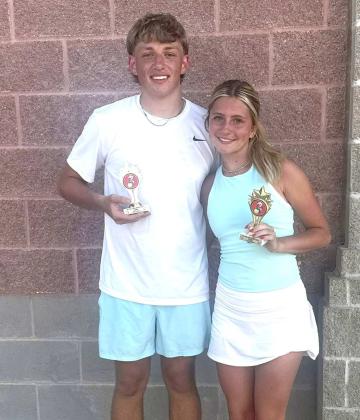 Olton tennis competed in Amarillo on Thursday, where Landon Lassiter and Harlow Gorman took the Consolation Championship in Mixed Doubles. (Submitted Photo)