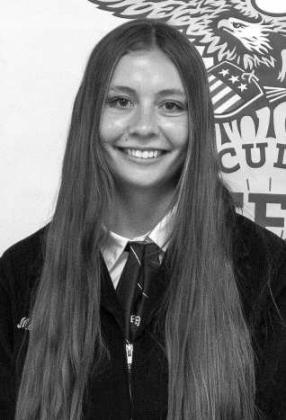 Maggie McNeese receives recognition for Extemporaneous Speaking and Senior Prepared Natural Resources at the Littlefield FFA banquet on May 18, 2026. (Photo by Madison Vidales)