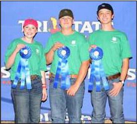 This team placed second in the Main Dish, Senior, category: Claire Lostroh, Reese Moore and Denton Moore. (Submitted Photo)
