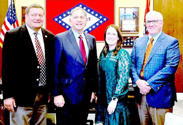 PCG Past President Brent Nelson, Sen. John Boozman (R-AR), PCG Director of Communications Kara Bishop, PCCA President and CEO Kevin Brinkley. (Photo Courtsey of Plains Cotton Growers)