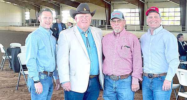 PCG CEO Kody Bessent and PCG President Travis Mires attend a fundraiser for House Ag Chairman Rep. Glenn “GT” Thompson (R-Pa.) with Rep. Ronny Jackson (R-Texas), at the Four Sixes Ranch in Guthrie, Texas. (Photo Courtesy of Plains Cotton Growers)