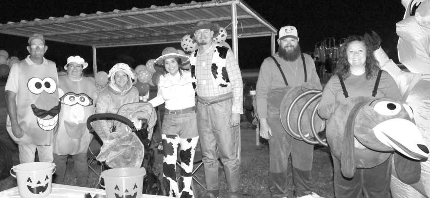 The Hartley family of Platinum Roofing, dressed up as characters from Toy Story at the annual Crescent Park Pumpkin Trail on Oct. 25th. (Photo by Ann Reagan)