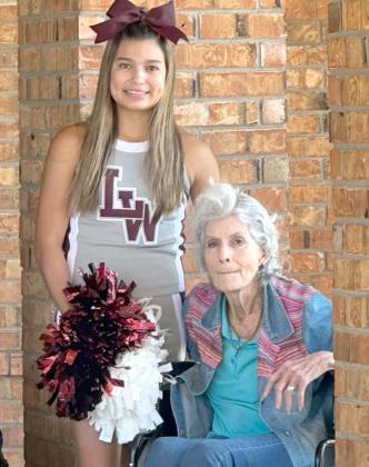 Littlefield H.S. Cheerleader, Cali Saldana and Ruth Hill, Arbor Grace resident. (Submitted Photo)