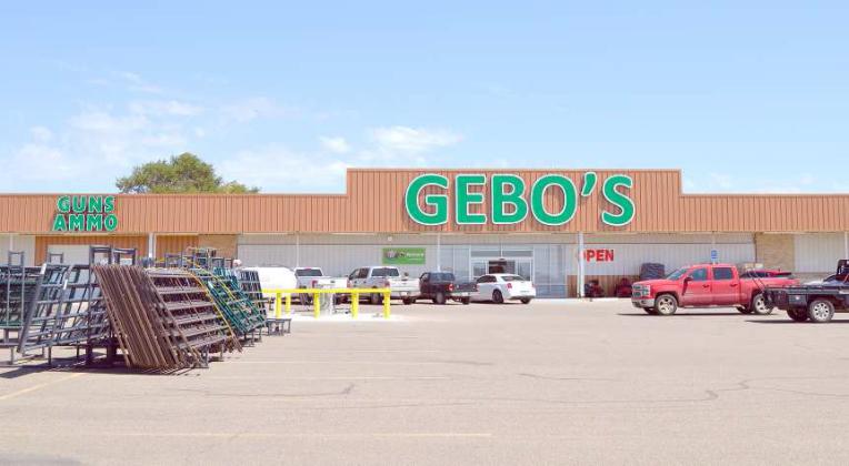 OPEN FOR BUSINESS - Gebo’s in Littlefield had their sign completely installed on the store front and was open for business on Wed. Aug. 16th. (Staff Photo by Grata Reber)
