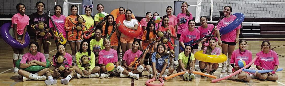 The Littlefield Lady Cats’ volleyball program opened two-a-days early Monday morning with a team bonding scavenger hunt, before hitting the court for Midnight Madness. (Staff Photo by Derek Lopez)