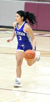 Sarah Chavira brings the ball down court, during the Fillies’ tournament-opener at the Wildcat Classic Wednesday morning. (Staff Photo by Derek Lopez)