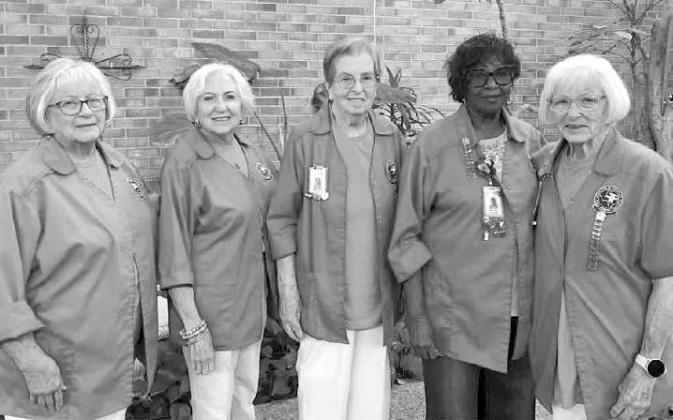 Lamb Healthcare Auxiliary members were recognized for 100 hours for 20252026.(Shown L-R): Linda Williams, Janice Sokora, Gayle Heckard, Retha Williams and Kay Cloninger. (Submitted Photo)