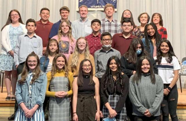 Littlefield Junior High inducts 25 new members to NJHS