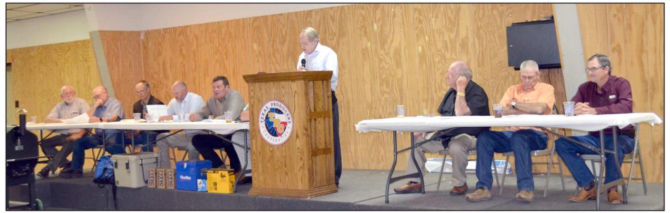 TEXAS PRODUCERS COOPERATIVE DIRECTORS –Not shown in any particular order, are these directors of the Texas Producers Cooperative of Amherst and Sudan. Officers are Bryan Baker, President; Ronnie Schroeder, Vice President; and Brent Nelson, Secretary-Treasurer; Other Direcors are Kris Humphreys, Dale Demel, Bryan Patterson, Randy Gore, James Synatschk, and Freddie Maxwell. (Staff Photo by Joella Lovvorn)