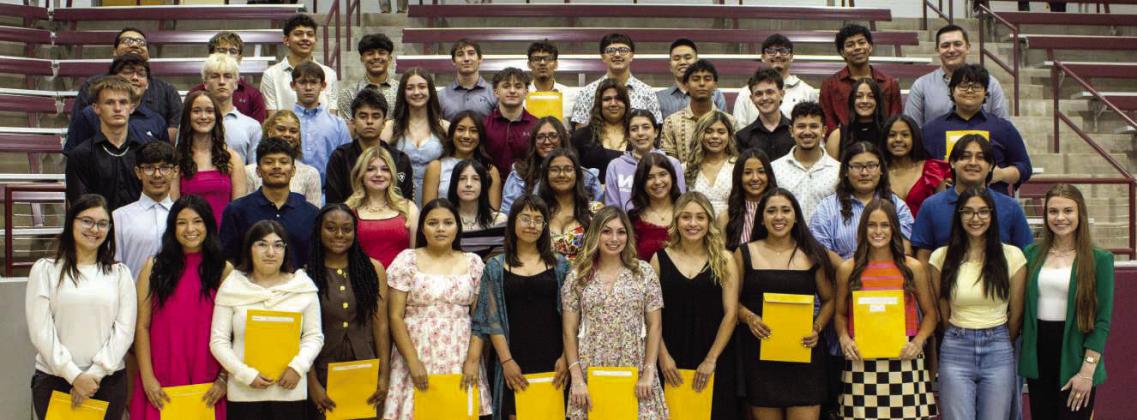 The Littlefield High School senior class receive various academic awards at the Littlefield High School academic awards on May 19, 2026. (Photo by Madison Vidales)