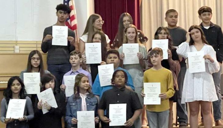 New members inducted into Jr. High National Honor Society