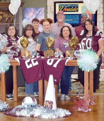 LITTLEFIELD FIRST UNITED BANK branch wins Homecoming spirit comp. against Lamesa FUB branch last week. Shown: Monica Gonzalez, Genesis Portillo, Robin Rucker, April Espinoza, Lance Broadhurst, Jessica Babcock, Dillon Spradley and Juanita Garcia.