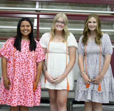 Students who graduated from SPC on Friday, May 10th with their Associate Degree are Kaylee Soria, Kynzie Jordan and Caytlin Black Kaylee Soria. (Staff Photo by Derek Lopez)