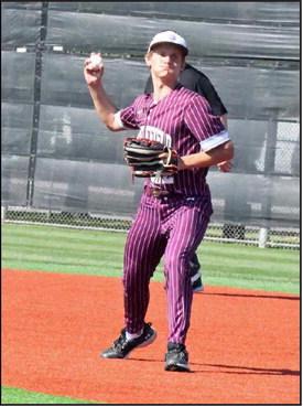 Littlefield’s Dawson Adkins fields up a ground ball and throws it to first for the first out in the bottom of the first inning of game one of their 3A Bi-district series with Dalhart on Friday at Caprock High School. (Staff Photo by Derek Lopez)