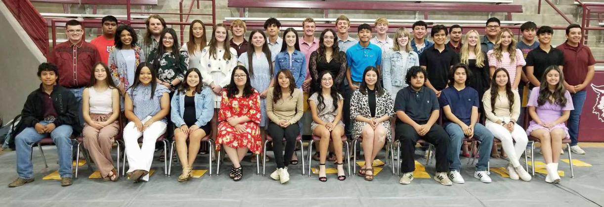 SOPHOMORE AWARDS - The above shown sophomores were recognized on Tuesday morning during the Academic Awards Banquet at Wildcat Gymnasium. (Staff Photo by Derek Lopez)