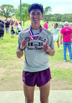 Littlefield’s Noah Villanueva placed second overall at the District 2-3A Cross Country Meet at Mae Simmons in Lubbock on Monday, qualifying him for the Regional Meet on October 20th. (Submitted Photo)
